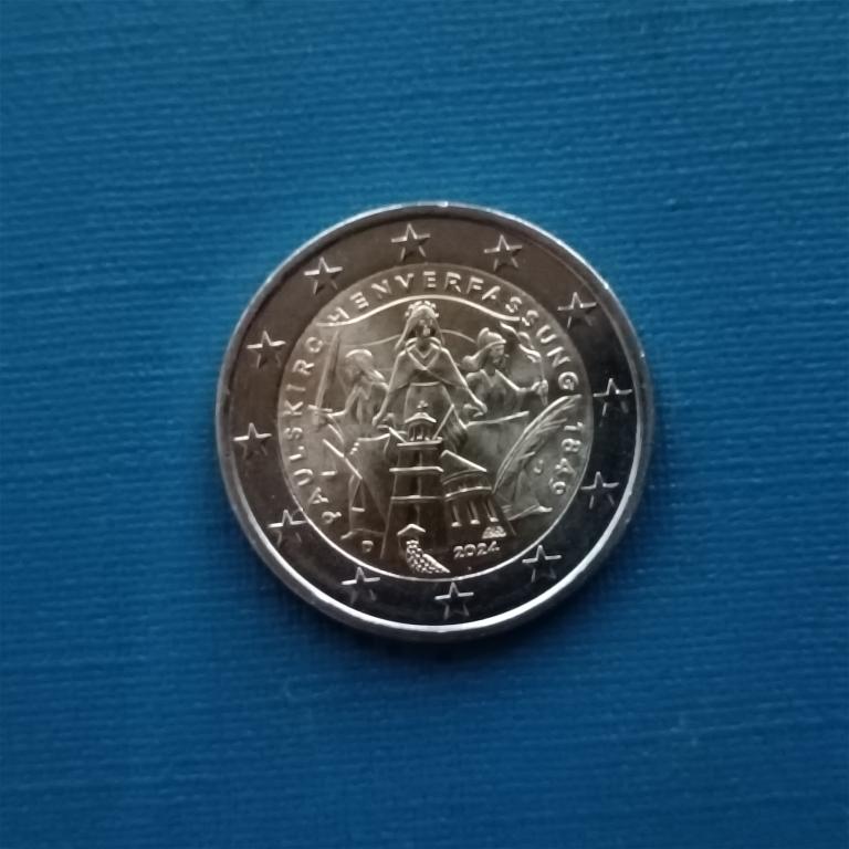 Германия 2 евро 2024 Паульскирхе конституция 175 лет D u лот 59