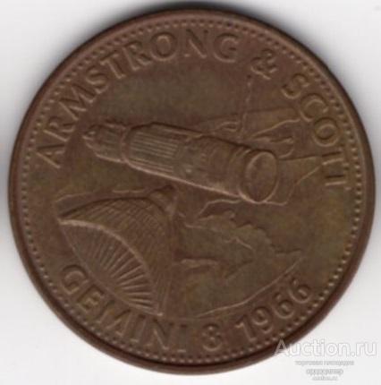 Жетон Шелл SHELL из серии "История воздухоплавания" 1966 г. Джемини-8