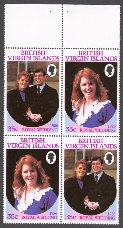Виргинские о-ва 1986 Mi# 550-51** СВАДЬБА ПРИНЦА ЭНДРЮ И САРЫ ФЕРГЮСОН