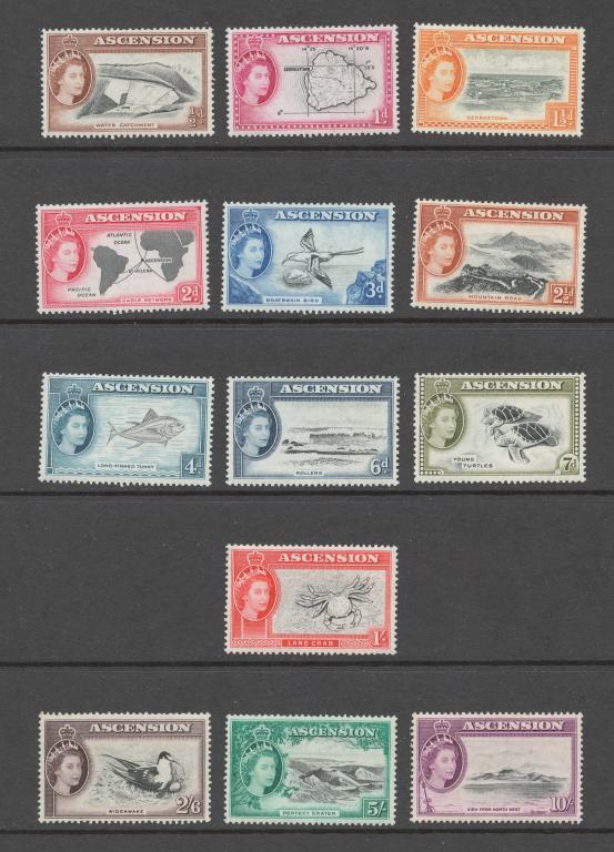 Вознесения о-ов 1956 Mi# 62-74**/* СТАНДАРТ, ВИДЫ ОСТРОВА, ФАУНА (см. описание)
