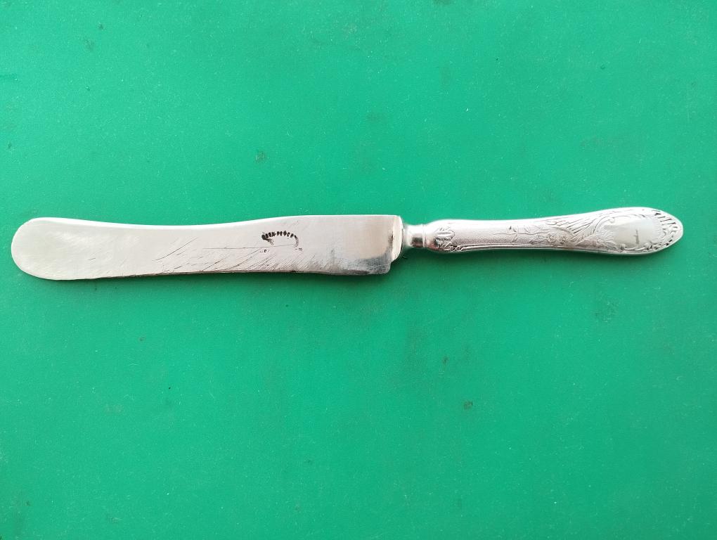 Нож столовый старинный. СССР. Нержавейка. Клеймо "ПАВМУРМЕТ". 20-е гг.