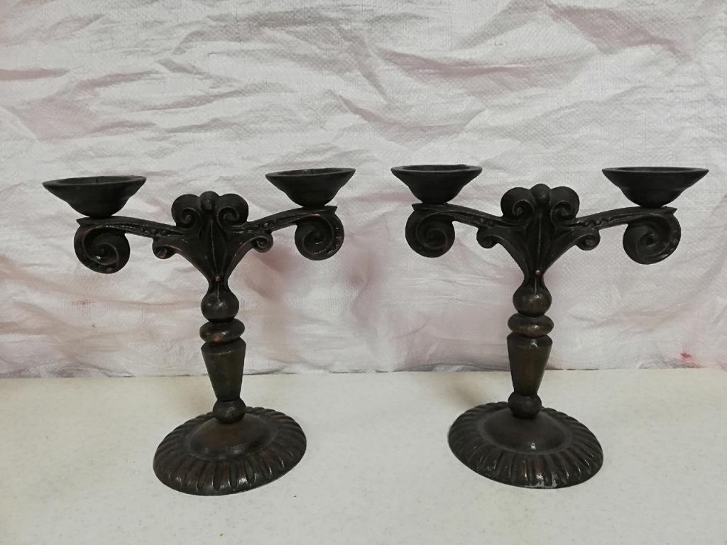 Парные подсвечники    канделябры из  металла  пара Европа