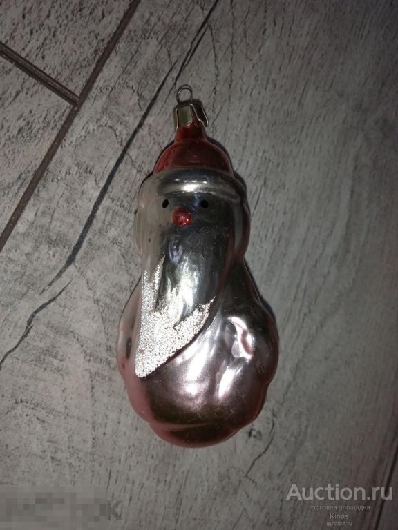 Ёлочная игрушка Дед Мороз Стекло СССР