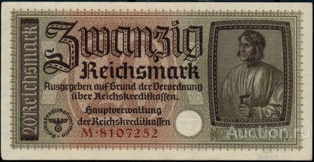 Германия P-R139 20 Reichsmark 1939 AU
