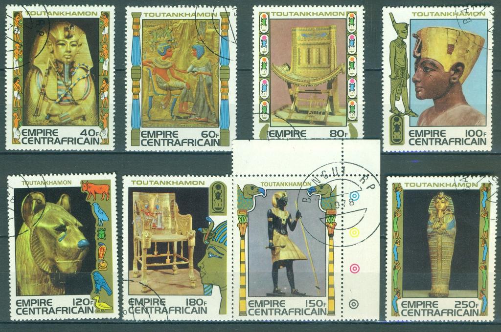 ЦАР 1978 г. серия Сокровища Тутанхамона гашеная