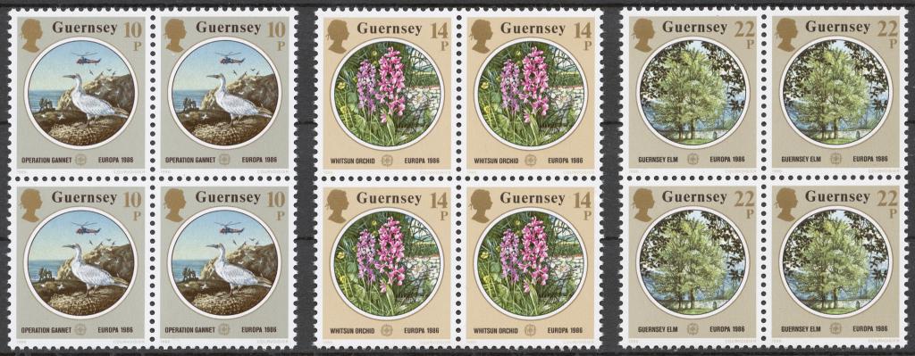 Гернси 1986 Mi# 358-60** ЕВРОПА СЕПТ, ОХРАНА ПРИРОДЫ