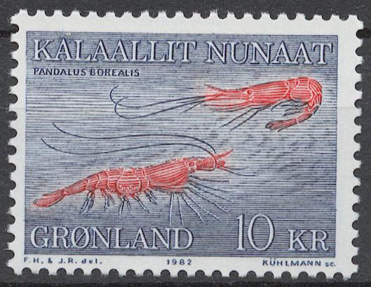 Гренландия 1982 Mi# 133** СТАНДАРТ, МОРСКАЯ ФАУНА, РАКИ