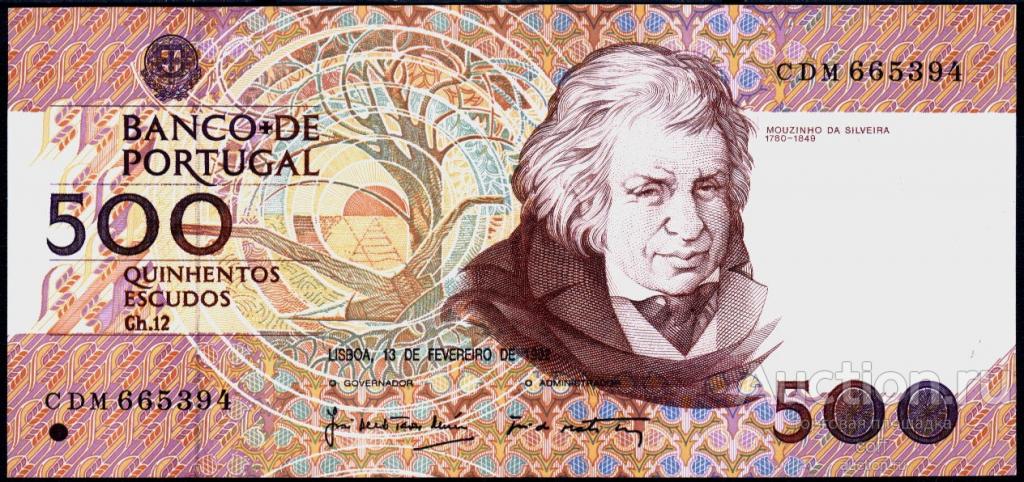 Португалия P-180d 500 Escudos 1992 UNC