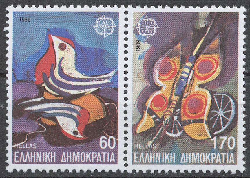 Греция 1989 Mi# 1721-22A** ЕВРОПА СЕПТ, ДЕТСКИЕ ИГРУШКИ