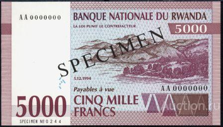 Руанда P-25a 5000 Francs 1994 UNC