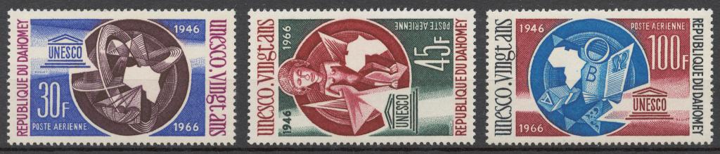Дагомея 1966 Mi# 290-92** 20 ЛЕТИЕ ЮНЕСКО
