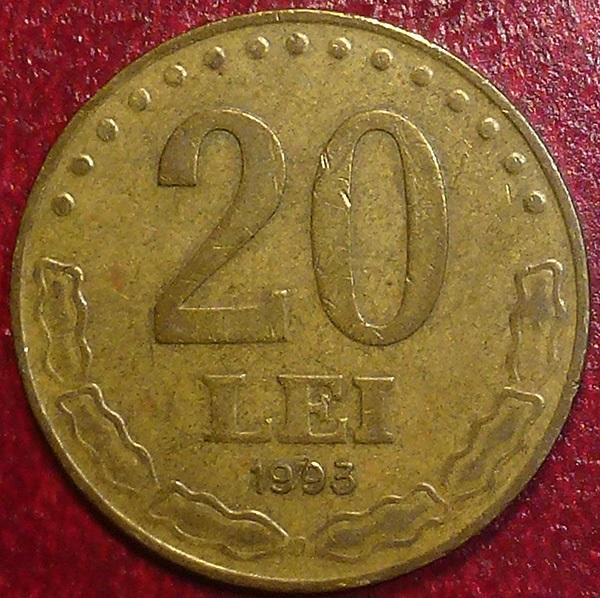 Румыния 20 лей 1993 года.