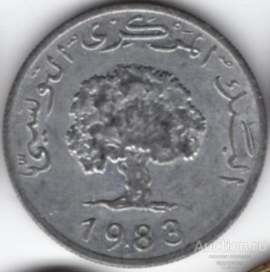 Тунис 5 миллим 1983 года