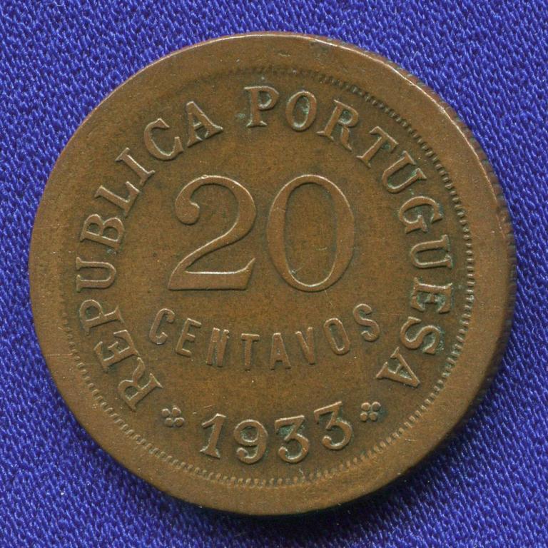 Португалия 20 сентаво 1933 VF-XF
