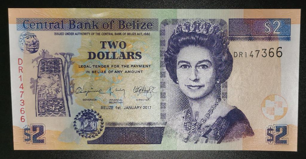 БЕЛИЗ 2 ДОЛЛАРА 2017 UNC