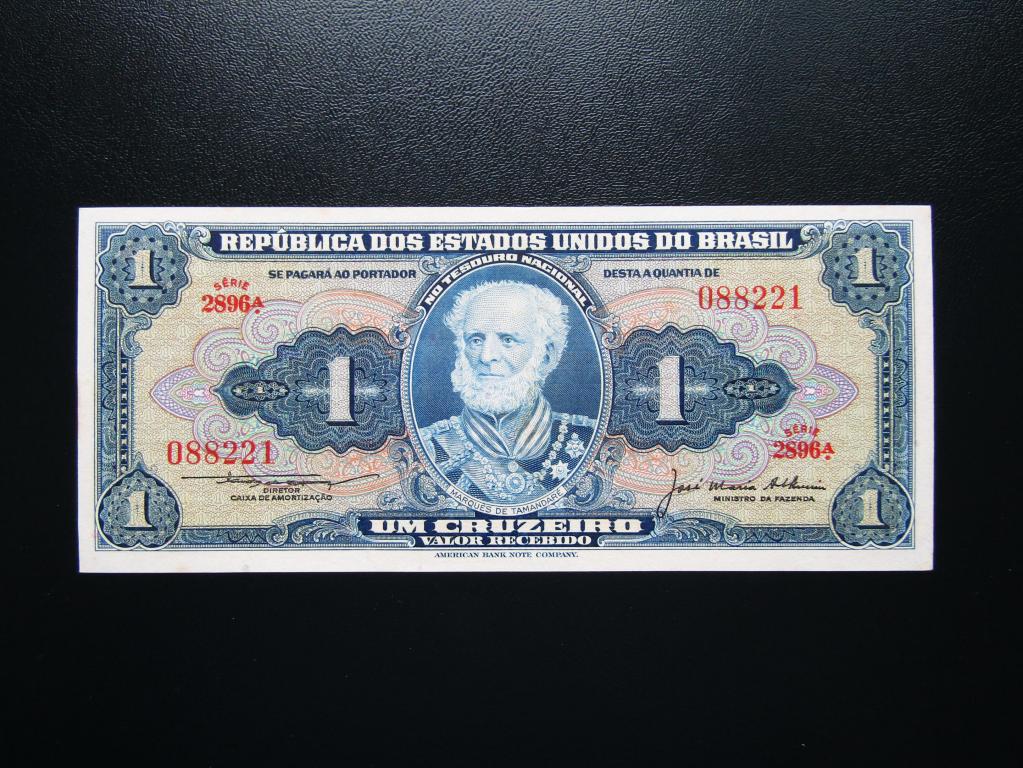 Бразилия - 1 крузейро 1954г. аUNC.