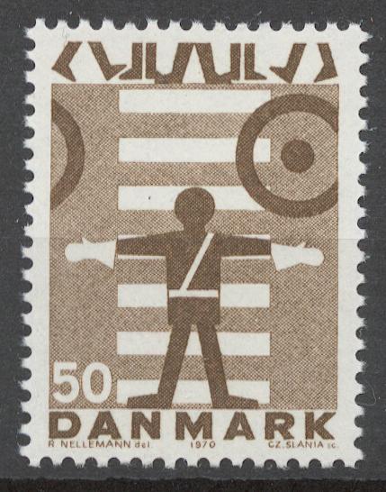 Дания 1970 Mi# 492** БЕЗОПАСНОСТЬ ДОРОЖНОГО ДВИЖЕНИЯ