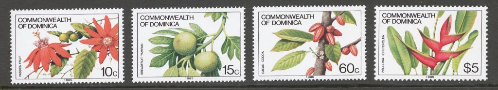 Доминика 1984 Mi# 735II+ 744II+ 746II+ 747II** СТАНДАРТ, ЦВЕТЫ И ФРУКТЫ