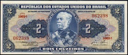 Бразилия P-151b 2 Cruzeiros 1954 UNC