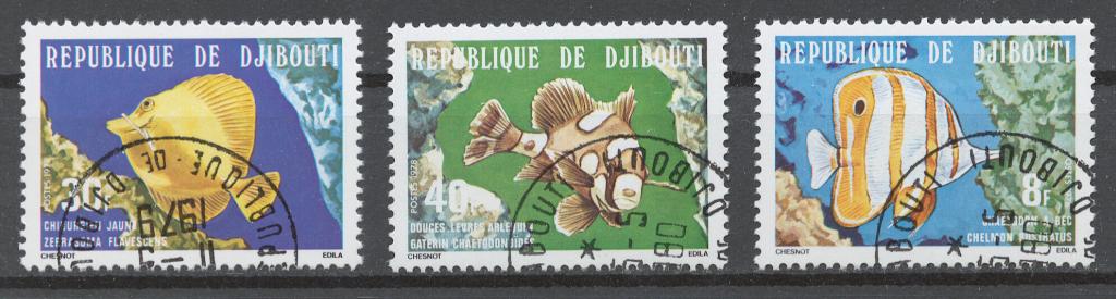 Джибути 1978 Mi# 231-33 (CTO) РЫБЫ