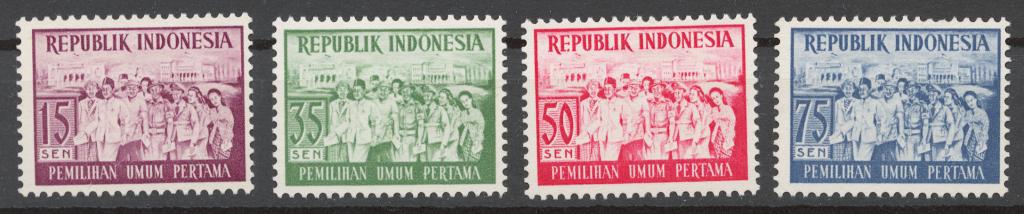 Индонезия 1955 Mi# 151-54* ВЫБОРЫ