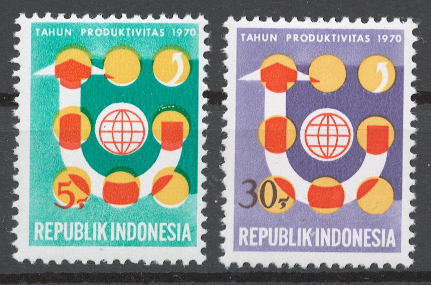 Индонезия 1970 Mi# 674-75** ПРОИЗВОДИТЕЛЬНОСТЬ ТРУДА