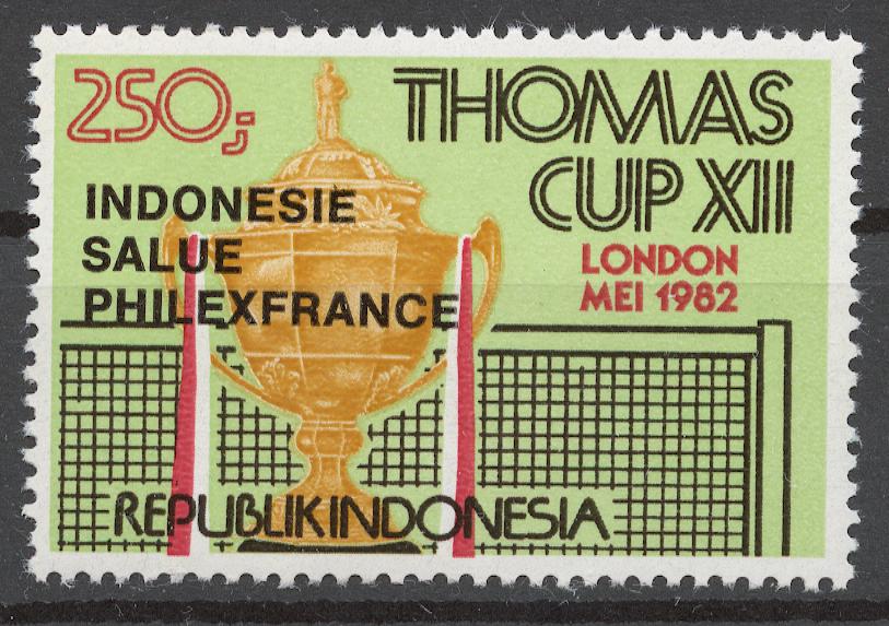 Индонезия 1982 Mi# 1062b** КУБОК ТОМАСА ПО БАДМИНТОНУ, ФИЛ ВЫСТАВКА PHILEXFRANCE '82