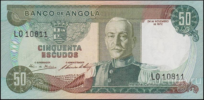 Ангола P-100 50 Escudos 1972 UNC