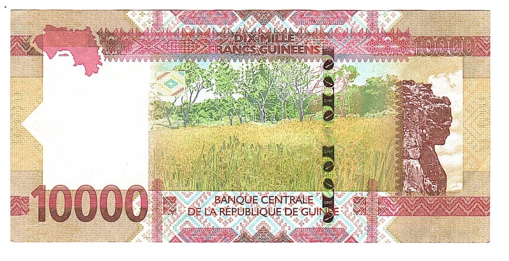 Гвинея 10000 франков 2018 скульптура "царица Африки"