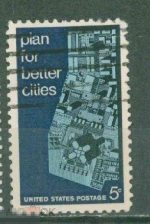 США 1967  Мi# 927  План застройки города. Архитектура а4