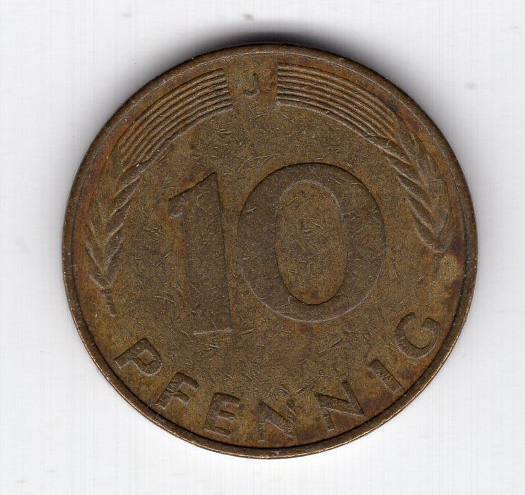 10 пфеннигов - Германия (ФРГ) - 1990 J - KM#108