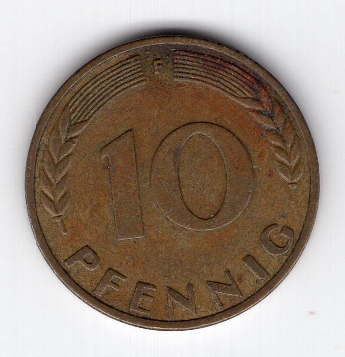 10 пфеннигов - Германия (ФРГ) - 1969 F - KM#108