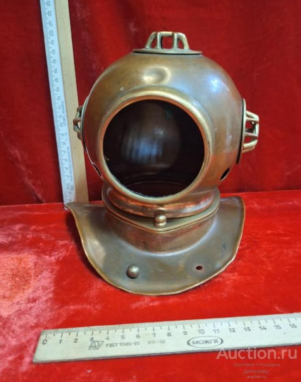 Настольный миниатюрный водолазный шлем. Бронза. медь.