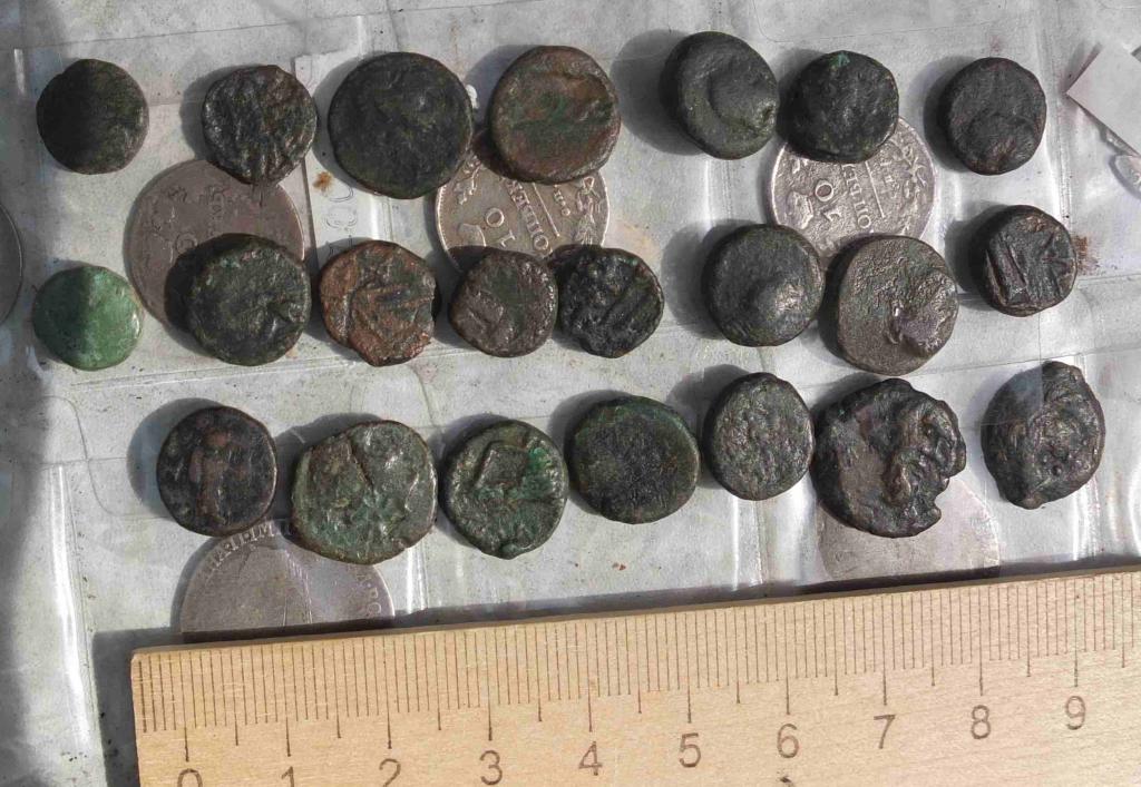 медные античные монеты дихалки, коллекция 22 шт , Боспорское царство