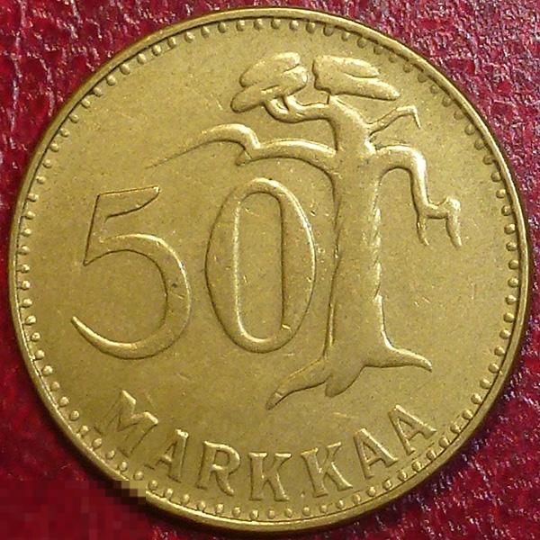 Финляндия 50 марок 1953 года.