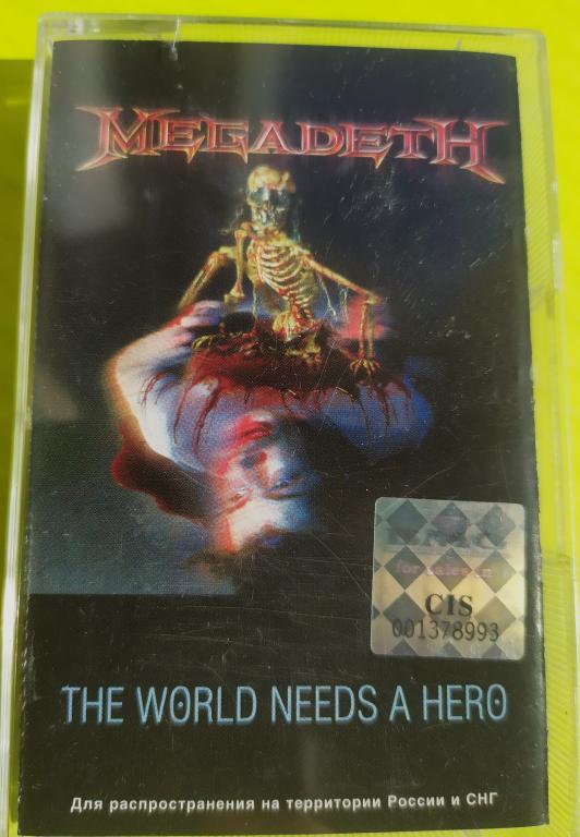 Maglietta Bianca Megadeth The World Needs A Hero Tour 2001/02, Taglia XL, Gildan