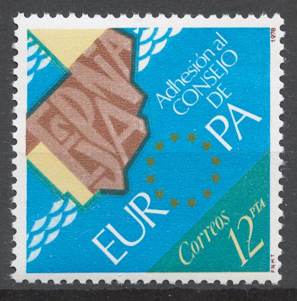 Испания 1978 Mi# 2368** ВСТУПЛЕНИЕ В СОВЕТ ЕВРОПЫ