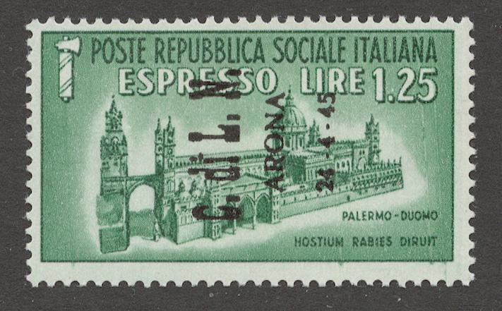 Италия / Локальные выпуски КОМИТЕТ НАЦИОНАЛЬНОГО ОСВОБОЖДЕНИЯ 1945 CLN Arona Sas# 16**