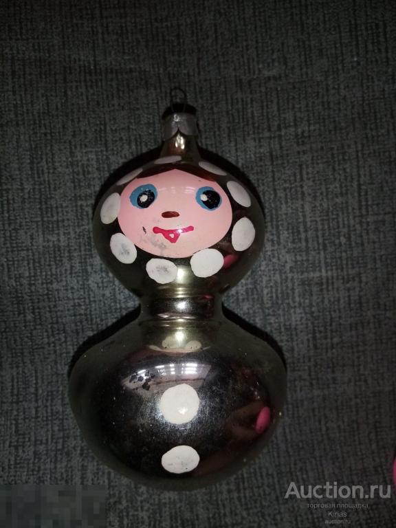 Ёлочная игрушка Неваляшка Матрешка Девочка Стекло СССР