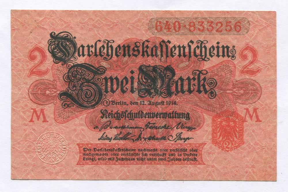 ГЕРМАНИЯ 2 МАРКИ 1914 VF