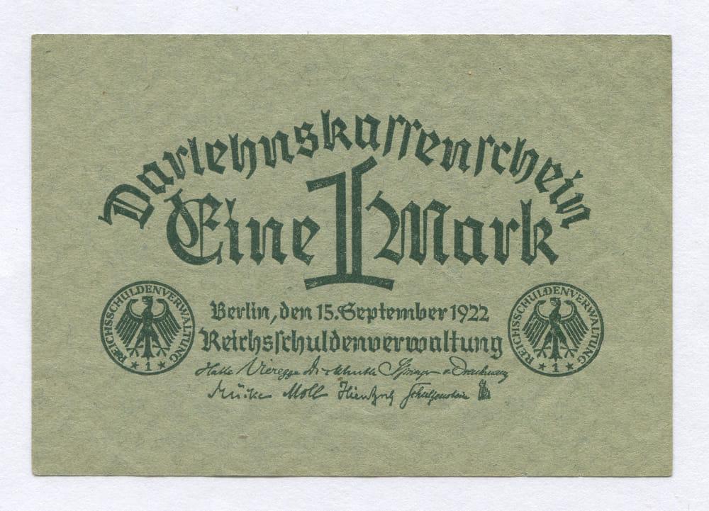 ГЕРМАНИЯ 1 МАРКА 1922 AUNC