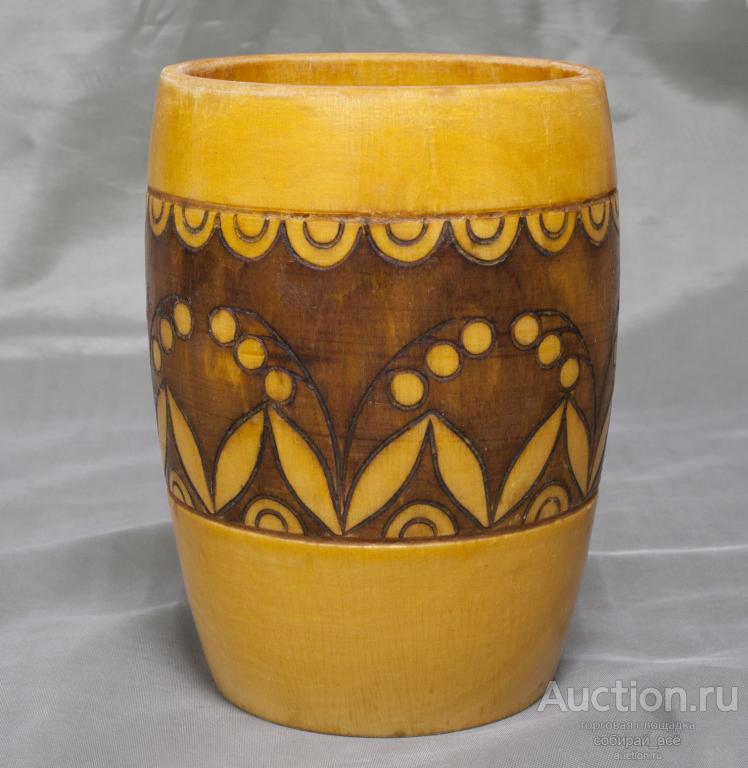 Вазочка Ландыши, дерево, высота 11,5 см  (16)