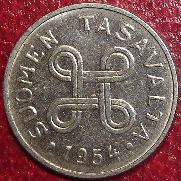 Финляндия 1 марка 1954 года.
