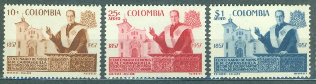 Колумбия 1959 г. серия 100-летие ректора колледжа Розенкранца негашеная**