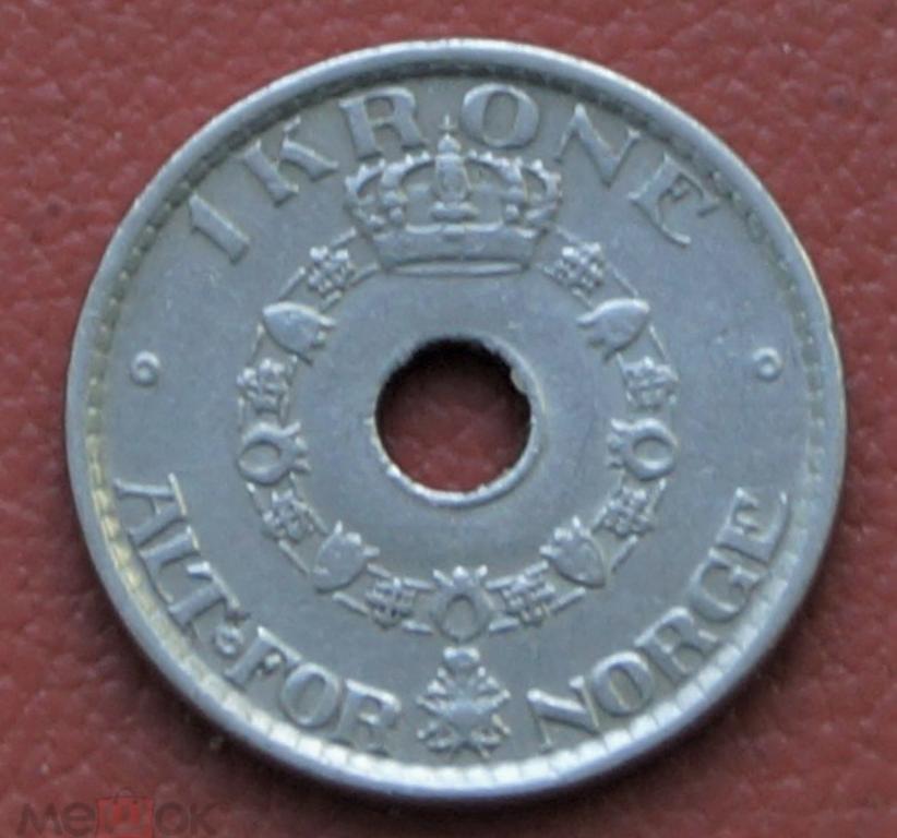 Норвегия 1 крона 1949