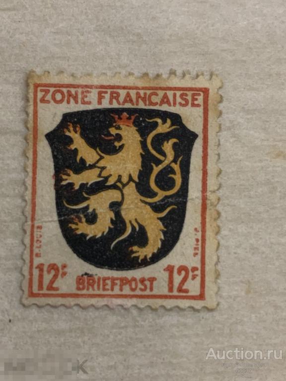 1945. Германия. Французкая оккупация. 12Pfg.
