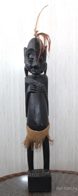Статуэтка, фигура, дерево, резьба по дереву, напольная, настольная, оригинальная, африканец?
