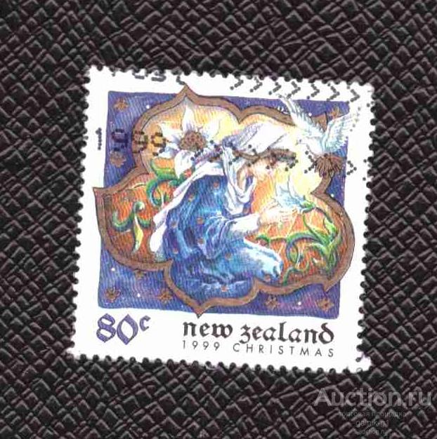 Новая  Зеландия    гашеная   1999  год   рождество    №   3900