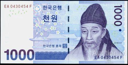 Южная Корея P-54a 1000 Won 2007 UNC