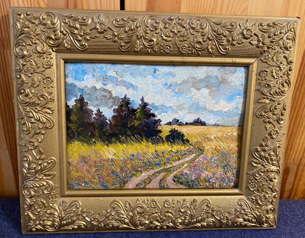 Картина - Пейзаж в поле. Г.А. Мальцева